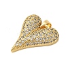 Rack Plating Brass Micro Pave Clear Cubic Zirconia Perdants KK-C067-03G-2