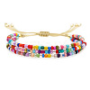 Rondelle Glass Seed Bead Braided Bead Bracelets WP2117-5