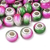 Two Tone Opaque Resin Rondelle European Beads RESI-Z046-02-2