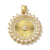 Rack Plating Brass Micro Pave Cubic Zirconia Pendants KK-P272-07G-1