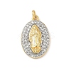 Brass Micro Pave Cubic Zirconia Pendants KK-D426-13B-G-1