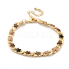 Star Brass Enamel Curb Chain Bracelets for Women BJEW-B125-02G-4