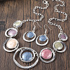 Ring with Flat Round Zinc Alloy Enamel Pendant Necklace & Dangle Earrings Sets FS-WG699A4-05-1