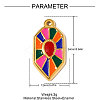 304 Stainless Steel Enamel Pendants STAS-OY008-57G-2
