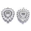 Brass Micro Pave Clear Cubic Zirconia Pendants ZIRC-S069-032P-2