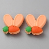 Rabbit Ears with Carrot Food Grade Eco-Friendly Silicone Focal Beads SIL-SZC0003-05J-1