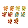 304 Stainless Steel Enamel Bowknot Stud Earrings EJEW-K268-17G-4