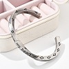 Viking Word Always in My Heart 304 Stainless Steel Enamel Cuff Bangles for Women BJEW-Z092-10P-4