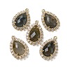 Natural Labradorite Faceted Teardrop Pendants G-I375-01G-08-1
