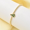 Christmas Brass Micro Pave Cubic Zirconia Link Bracelets LS-BJEW-K289-01B-G-1