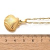 Summer Beach 304 Stainless Steel Pendant Rope Chain Necklaces for Women STAS-Z108-01G-07-5