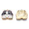 Rack Plating Printed Alloy Pendants ENAM-N055-177J-1