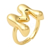Initials Brass Open Cuff Ring for Women RJEW-N046-02M-G-1