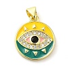 Real 18K Gold Plated Brass Clear Cubic Zirconia Pendants KK-A198-11G-01-1