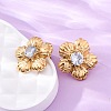 304 Stainless Steel Rhinestone Stud Earrings EJEW-R027-03G-3