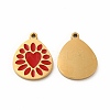 Ion Plating(IP) 304 Stainless Steel Enamel Pendants STAS-F291-04G-01-1