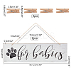 Wooden Paw Print Hanging Sign AJEW-WH0188-49A-3