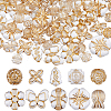 100Pcs 10 Styles Metal Enlaced Transparent Acrylic Beads MACR-DC0001-17-1