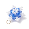Glass Seed Beaded Snowflake Pendants PALLOY-MZ00815-04-4