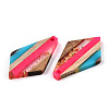 Transparent Resin & Walnut Wood Pendants X-RESI-TAC0017-49-A02-1