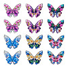 6 Colors Epoxy Resin Flower Print Big Pendants RESI-TA0002-60A-1