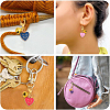 30Pcs 6 Style Alloy Enamel Heart with Smiling Face Pendant Decorations HJEW-YW00177-6
