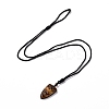 Natural Tiger Eye Sailor's Knot Pendant Necklace with Nylon Cord for Women NJEW-E091-02B-2