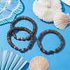 Natural Coconut Rondelle Beaded Stretch Bracelets BJEW-JB10250-01-5