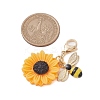 Bee Sunflower Resin & Alloy Enamel Pendant Decorations X-HJEW-JM01995-3