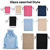30Pcs 6 Styles Polyester Imitation Burlap Packing Pouches Drawstring Bags ABAG-YW0001-08-3