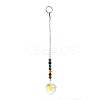 Chakra Heart Crystal Suncatcher Dowsing Pendulum Pendants PALLOY-JF00460-03-7