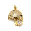 Brass with Cubic Zirconia Pendants KK-Z032-01B-G-1