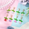 8Pcs Tulip Acrylic & Glass Pendant Decorations HJEW-JM03081-01-1