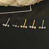 304 Stainless Steel Crystal Rhinestone 3 Flat Round Nose Bone Rings WGC36FF-01-3