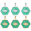 6Pcs 2 Colors Brass Pendants KK-BBC0021-45-7
