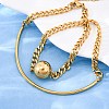 304 Stainless Steel Curb Chain Wrap Bracelets for Women BJEW-A036-12G-3