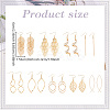 ANATTASOUL 9 Pairs 9 Style Alloy Long Dangle Earrings EJEW-AN0004-20-2