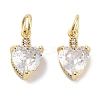 Brass Micro Pave Cubic Zirconia Charms KK-C051-05G-03-1