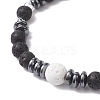 Natural & Synthetic Mixed Gemstone Beaded Stretch Bracelets for Men Women BJEW-JB12601-5