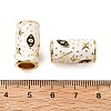 Brass Micro Pave Clear Cubic Zirconia Column European Beads KK-Z114-15G-B-4