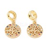 Brass Cubic Zirconia European Dangle Charms KK-B037-02G-1