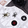 WADORN 4Pcs 4 Styles Halloween Spider Pattern Polyester Embroidered Iron on Cloth Patches FIND-WR0010-90-4