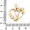 Ion Plating(IP) 201 Stainless Steel Pendants STAS-N103-183G-V-3