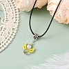 Glass Seed Beads & Glass Pearl Angel Pendant Necklaces NJEW-MZ00056-02-2