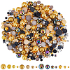 2 Bags ABS Plastic Imitation Pearl with Resin Rhinestone Cabochon MRMJ-SC0001-20C-1