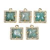 Natural Amazonite Faceted Square Charms G-I375-06G-04-1