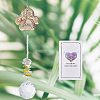 Pet Memorial Alloy Rhinestone Cat Paw Print Hanging Suncatchers HJEW-WH20022-03G-5