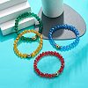4Pcs 4 Style Glass & Rhinestone Beaded Stretch Bracelets Set for Women BJEW-JB08803-7