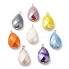 Imitation Jade Glass Pendants KK-Q777-02G-1