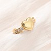Adjustable Brass Micro Pave Cubic Zirconia Cuff Rings for Women RJEW-B139-02G-1